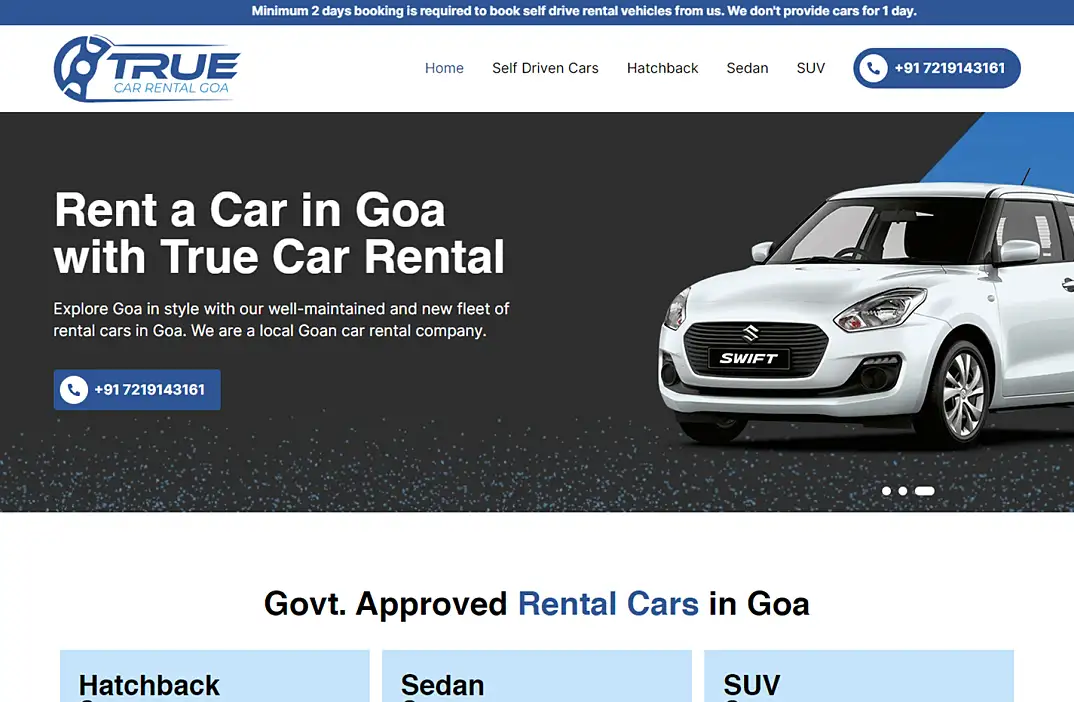 True Car Rental Goa